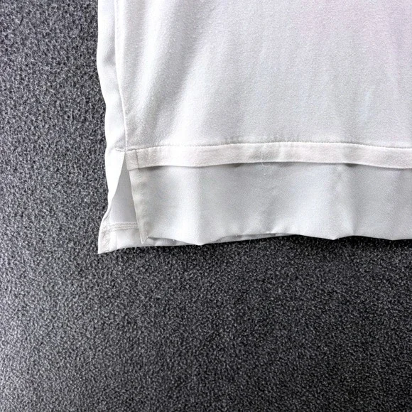 Uniqlo Womens XL White Jersey Satin Cap Sleeve Blouse White Casual Flowy - Picture 5 of 8